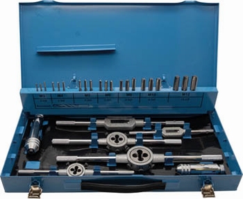 HSS-G tap-snijset M3-M12 in stalen cassette